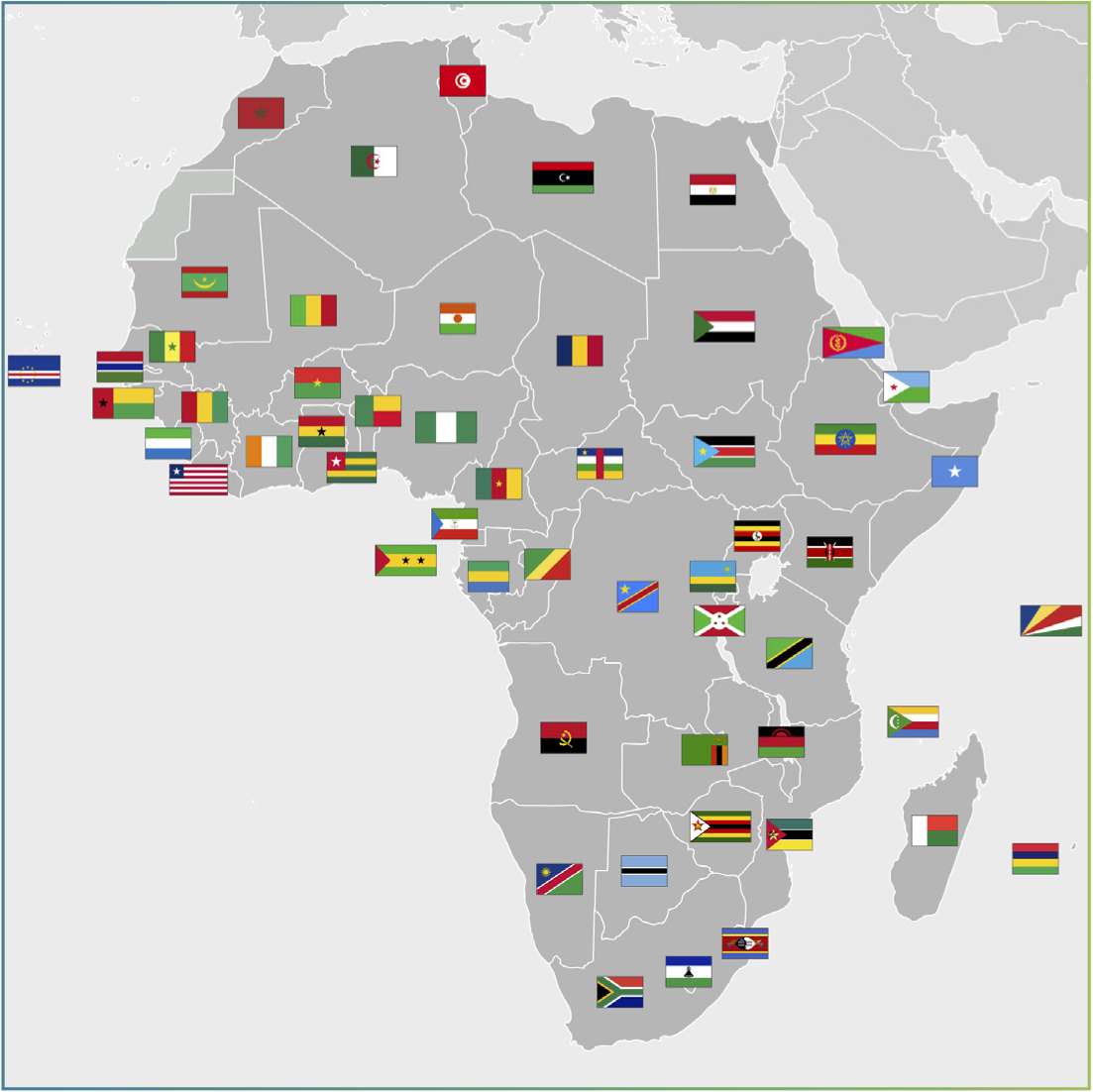 Carte de l'Afrique — Zone d'intervention Sequoia